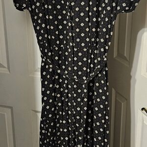 LOFT Elegant Black Patterned Dress